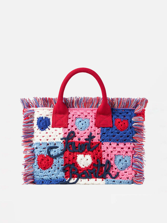 Mc2 Saint Barth Borsa Colette con toppe cuore all'uncinetto