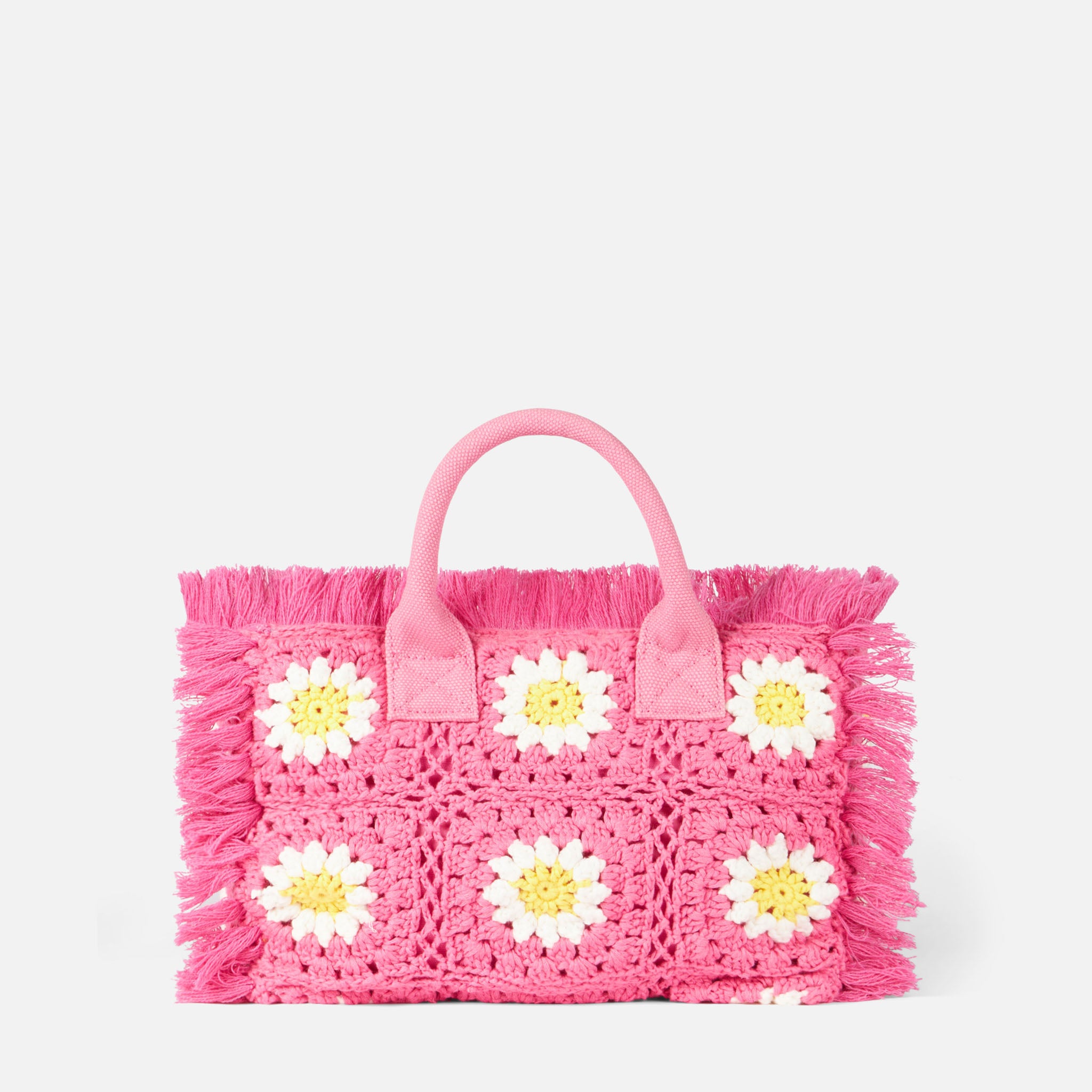 Colette Handbag with Crochet Flower Patches | Saint Barth Logo