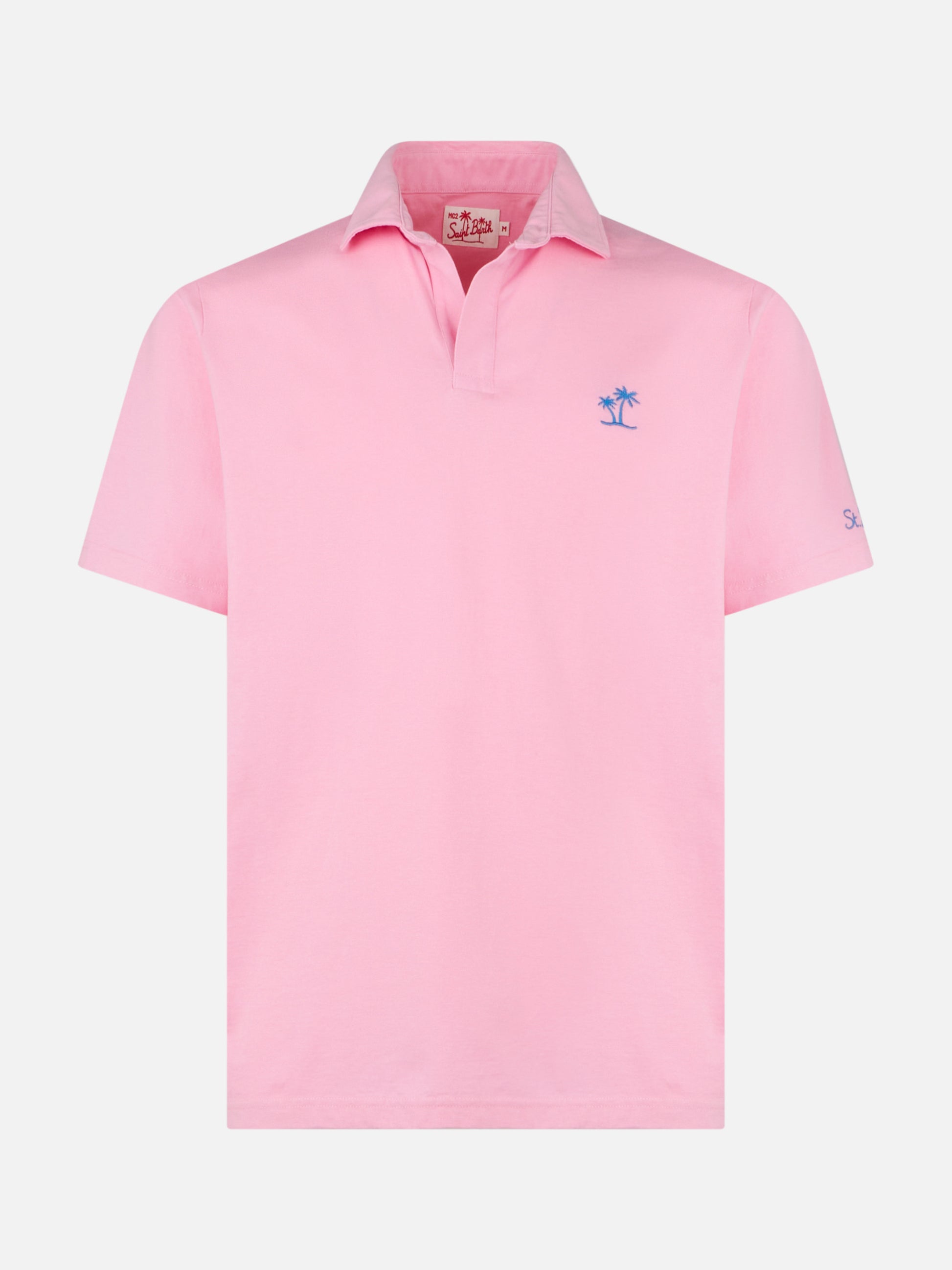 Pink cotton jersey man polo - MC2 Saint Barth