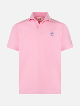 Pink cotton jersey man polo - MC2 Saint Barth