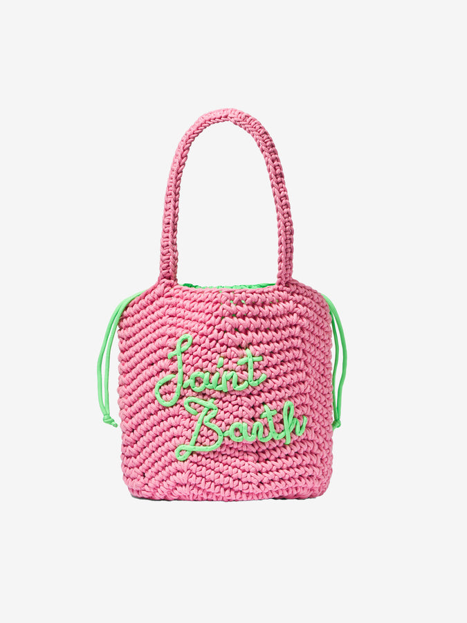 Mc2 Saint Barth Borsa a spalla all'uncinetto rosa corda