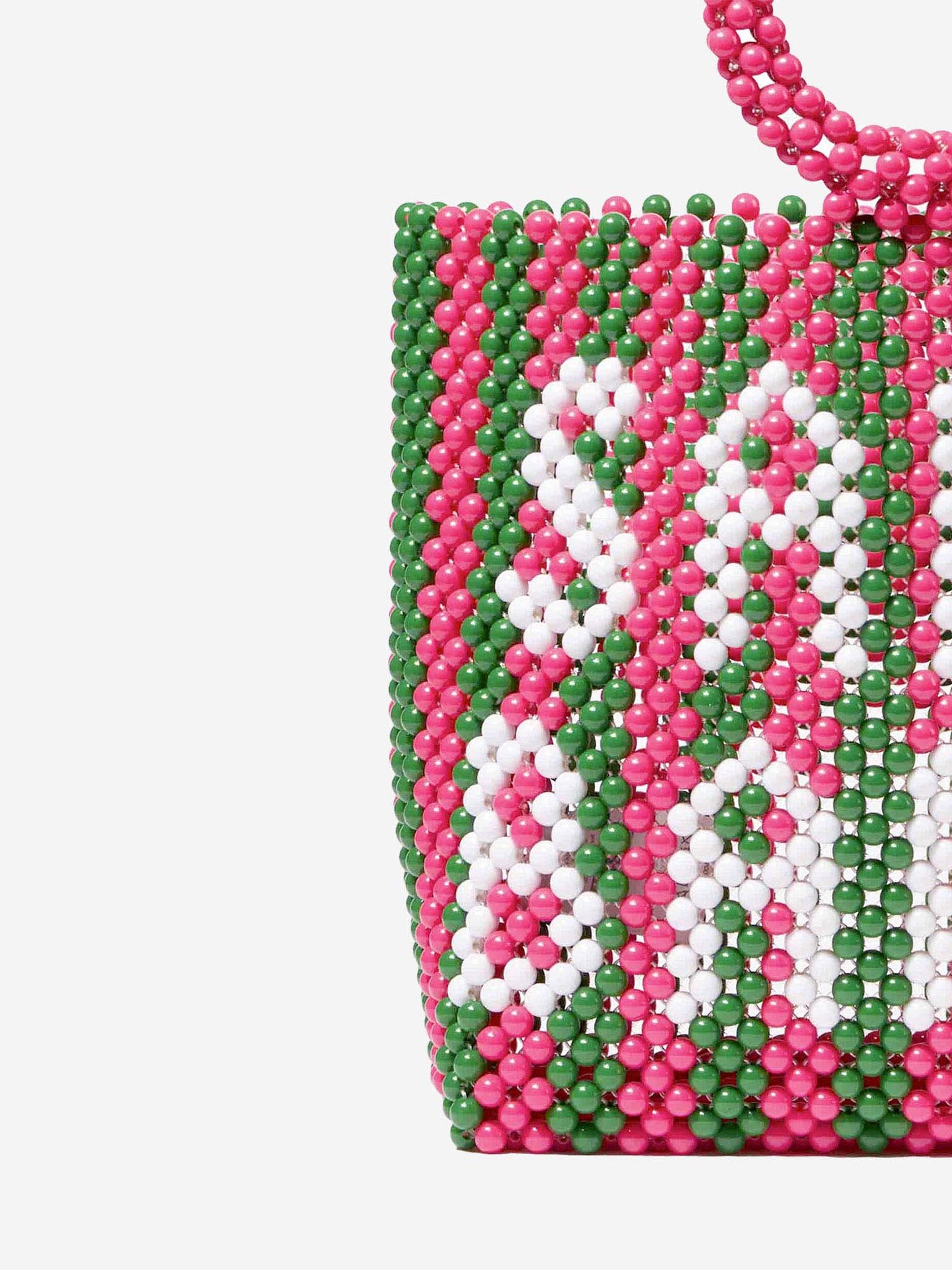 Beaded handbag with pink and green stripes - MC2 Saint Barth