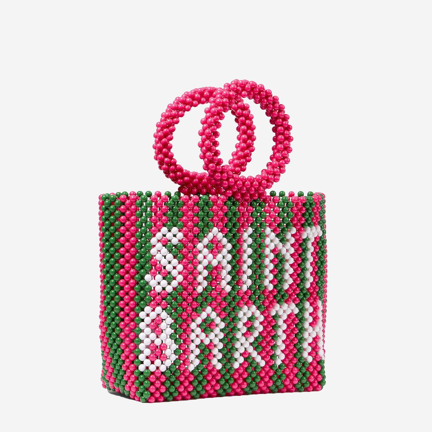Beaded handbag with pink and green stripes - MC2 Saint Barth