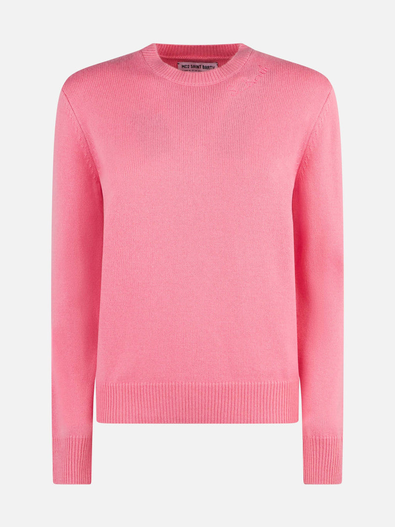 Woman pink cashmere blend sweater New Queen