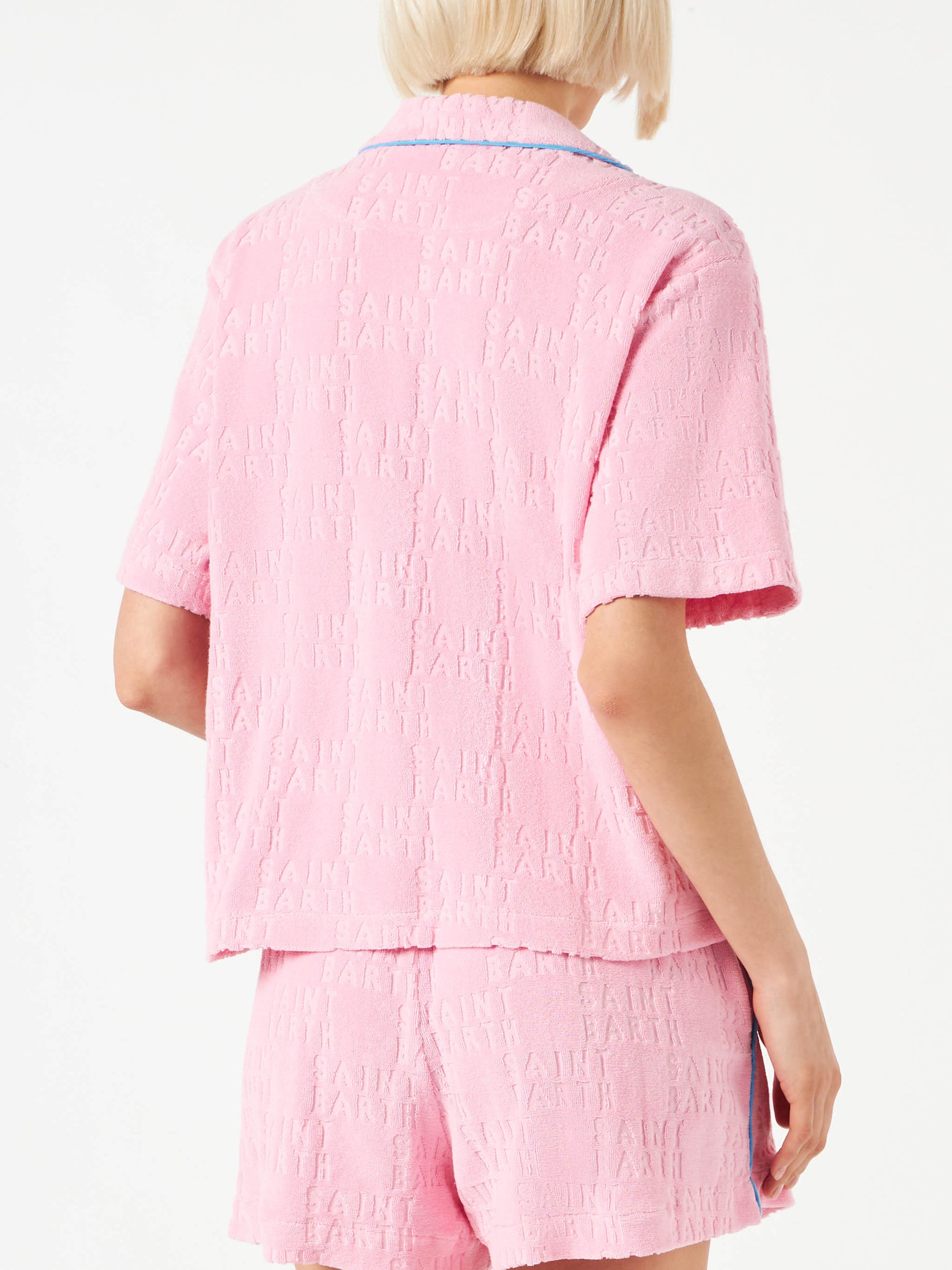 Woman terry embossed shirt with piping - MC2 Saint Barth