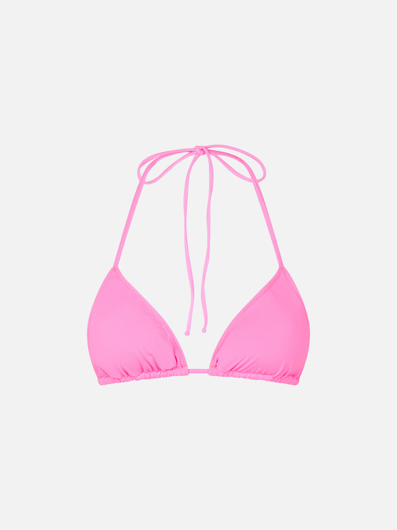 Costume da bagno donna a triangolo rosa fluo