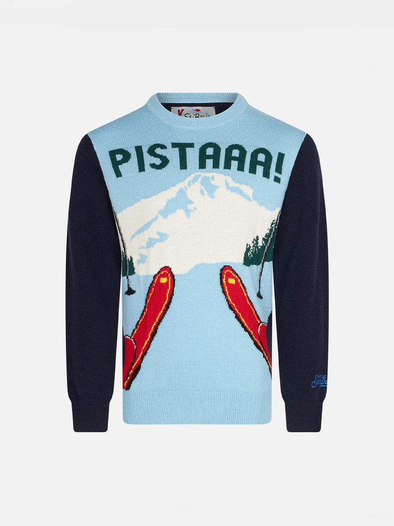 Boy sweater with mountains jacquard