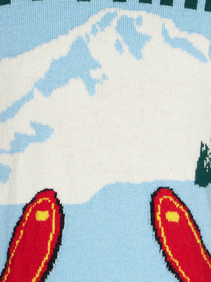 Boy sweater with mountains jacquard