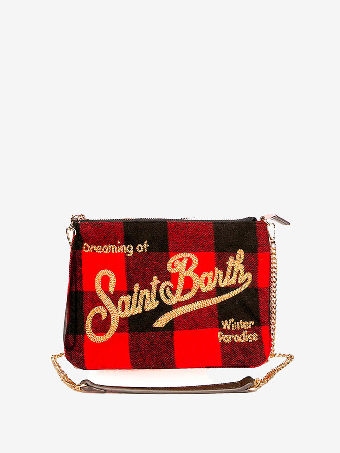 Mc2 Saint Barth Pouch a tracolla in lana check Parisienne