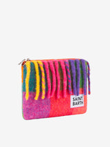 Parisienne blanket crossbody pouch bag with brigh multicolor check