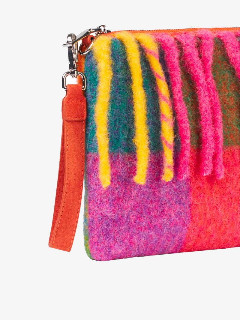 Parisienne-Decken-Umhängetasche Clutch mit leuchtend mehrfarbigem Karomuster