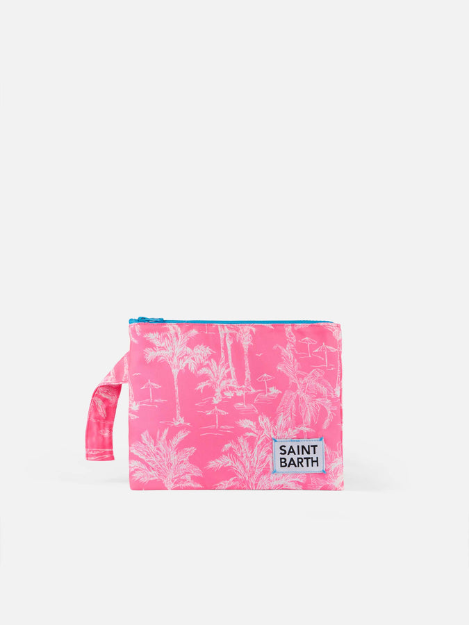 Mc2 Saint Barth Pochette Pareasy in nylon con stampa toile de jouy