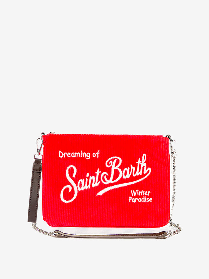 Mc2 Saint Barth Pouch a tracolla Parisienne in velluto a coste rosso