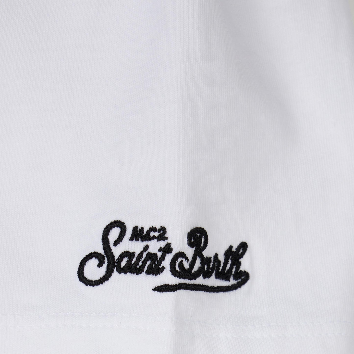 Boy cotton t-shirt with green bandanna printed pocket - MC2 Saint Barth