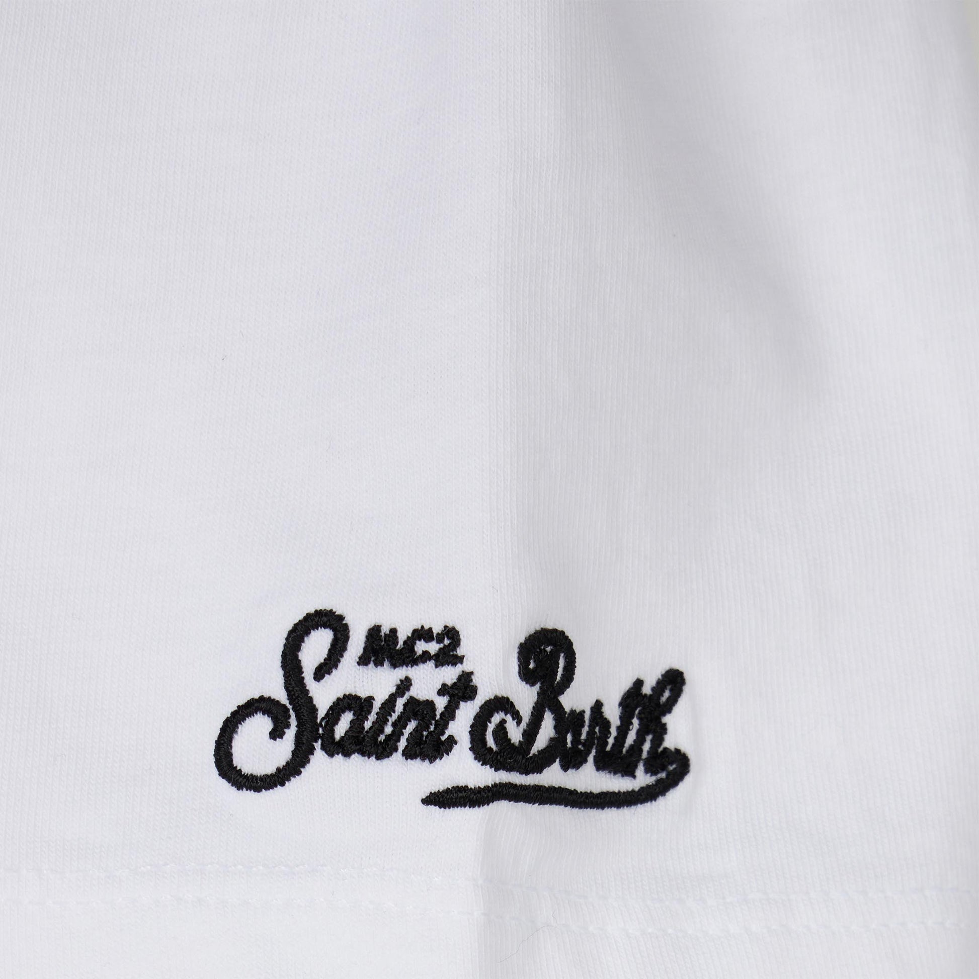 Boy cotton t-shirt with green bandanna printed pocket - MC2 Saint Barth