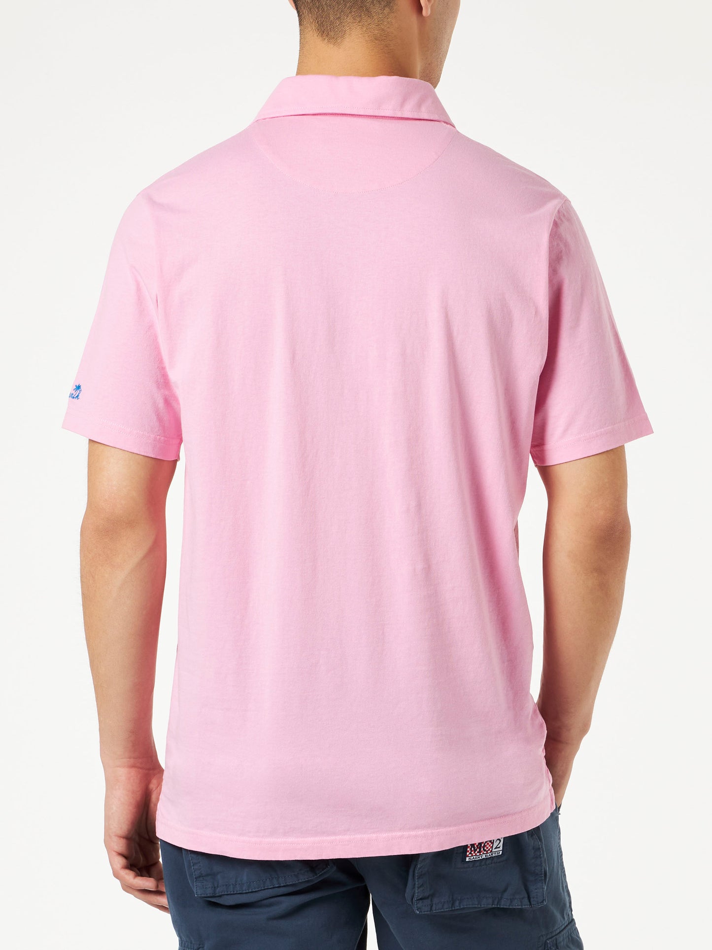 Pink cotton jersey man polo - MC2 Saint Barth