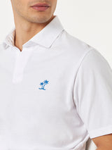 White cotton jersey man polo