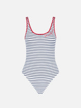 One piece swimsuit with Portofino embroidery