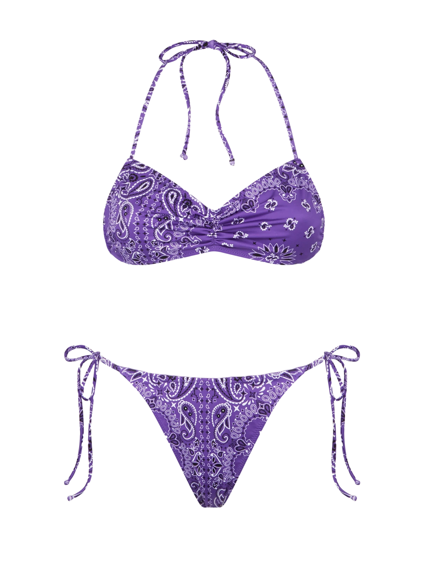 Woman bandeau bikini with bandanna print - MC2 Saint Barth