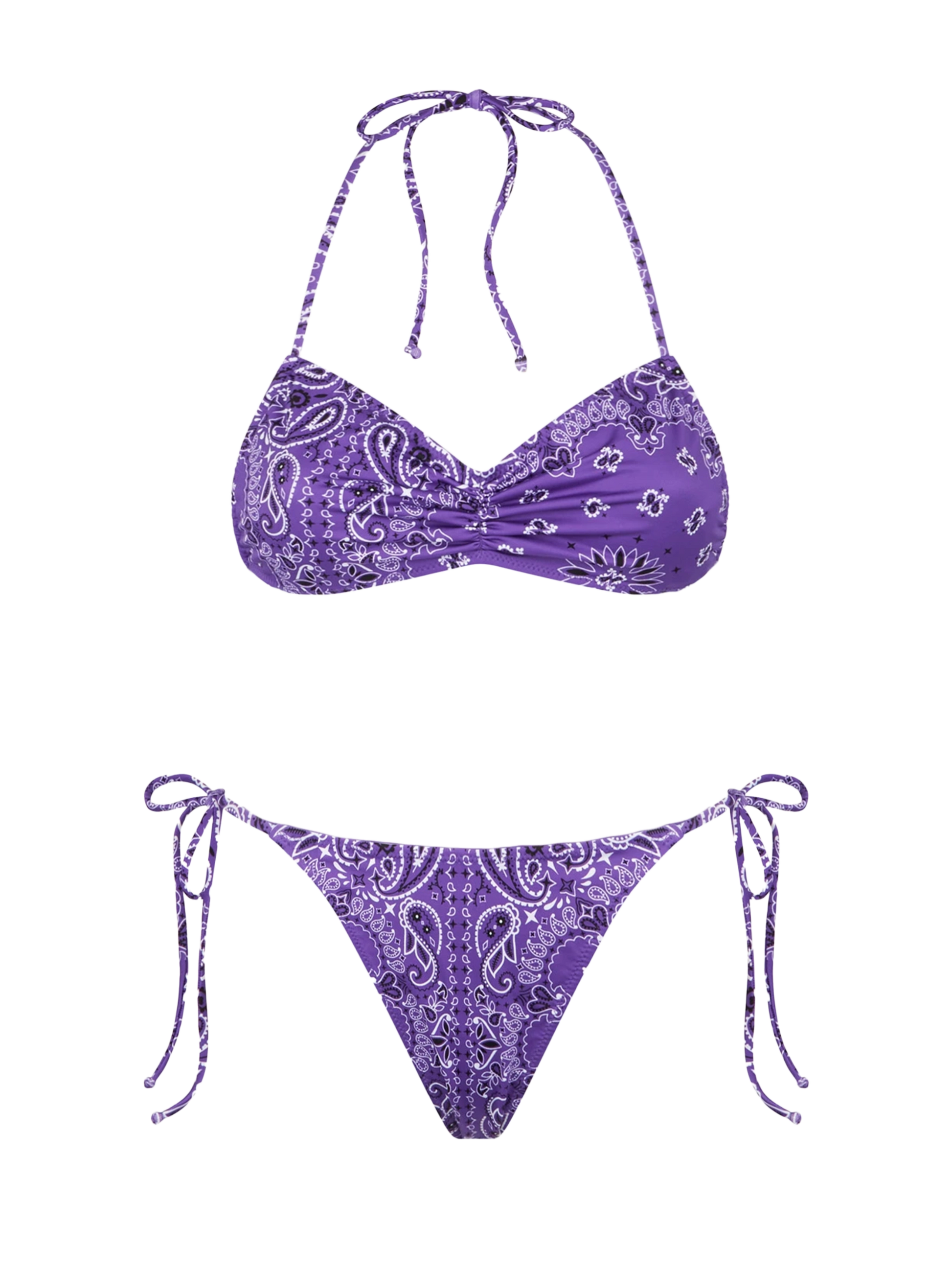 Woman bandeau bikini with bandanna print - MC2 Saint Barth