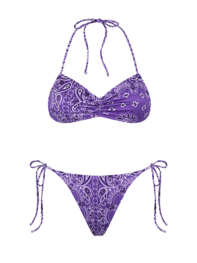 Woman bandeau bikini with bandanna print - MC2 Saint Barth