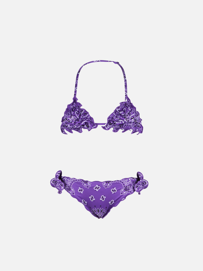 Mädchen-Triangel-Bikini mit Bandana-Print