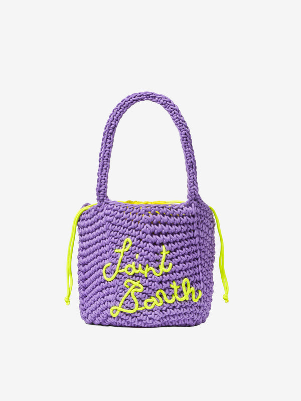 Rope violet crochet shoulder bag