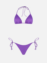 Woman purple triangle bikini