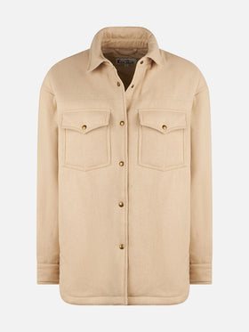 Woman wooly jacket with Saint Barth rhinestones print - MC2 Saint Barth