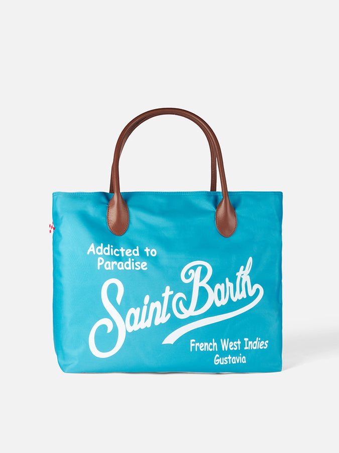 Mc2 Saint Barth Borsa pieghevole in tessuto tecnico con stampa Saint Barth