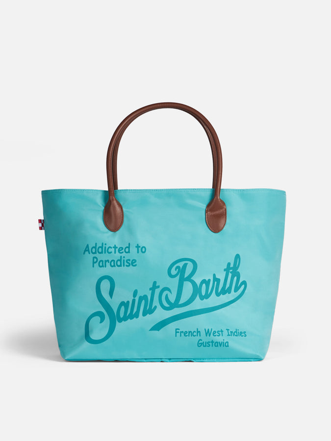 Mc2 Saint Barth Borsa pieghevole in tessuto tecnico con stampa Saint Barth