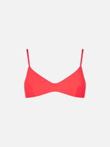 Top bralette donna rosso fluo