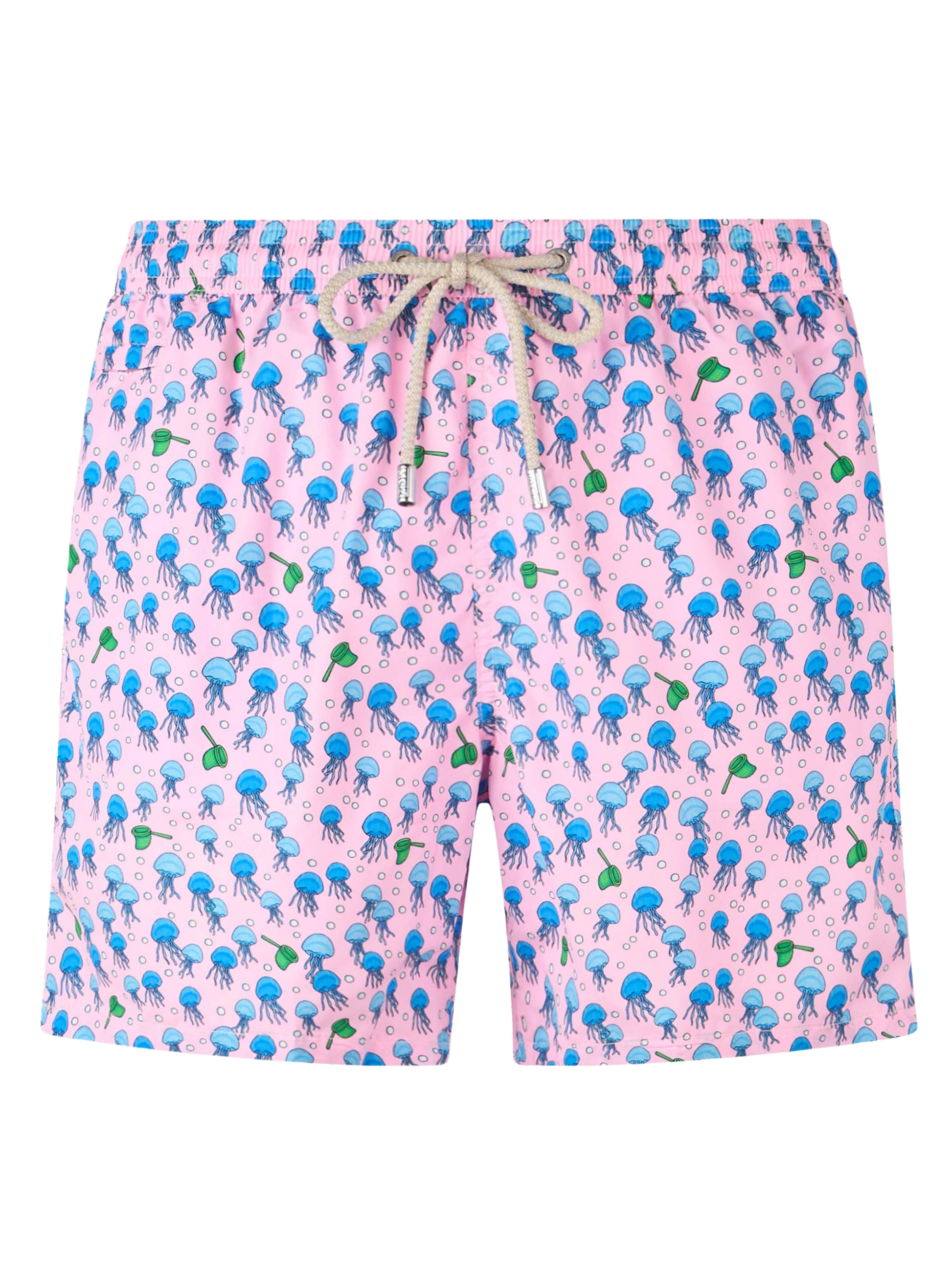 Man lightweight fabric swim-shorts Lighting Micro Fantasy with jellyfishes print - MC2 Saint Barth