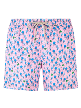 Man lightweight fabric swim-shorts Lighting Micro Fantasy with jellyfishes print - MC2 Saint Barth