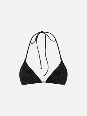 Woman triangle top swimsuit with black strass - MC2 Saint Barth