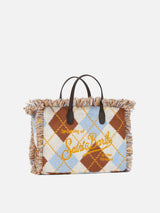 Borsa Colette in lana con stampa argyle