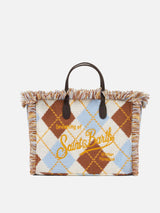 Colette wooly handbag with argyle print