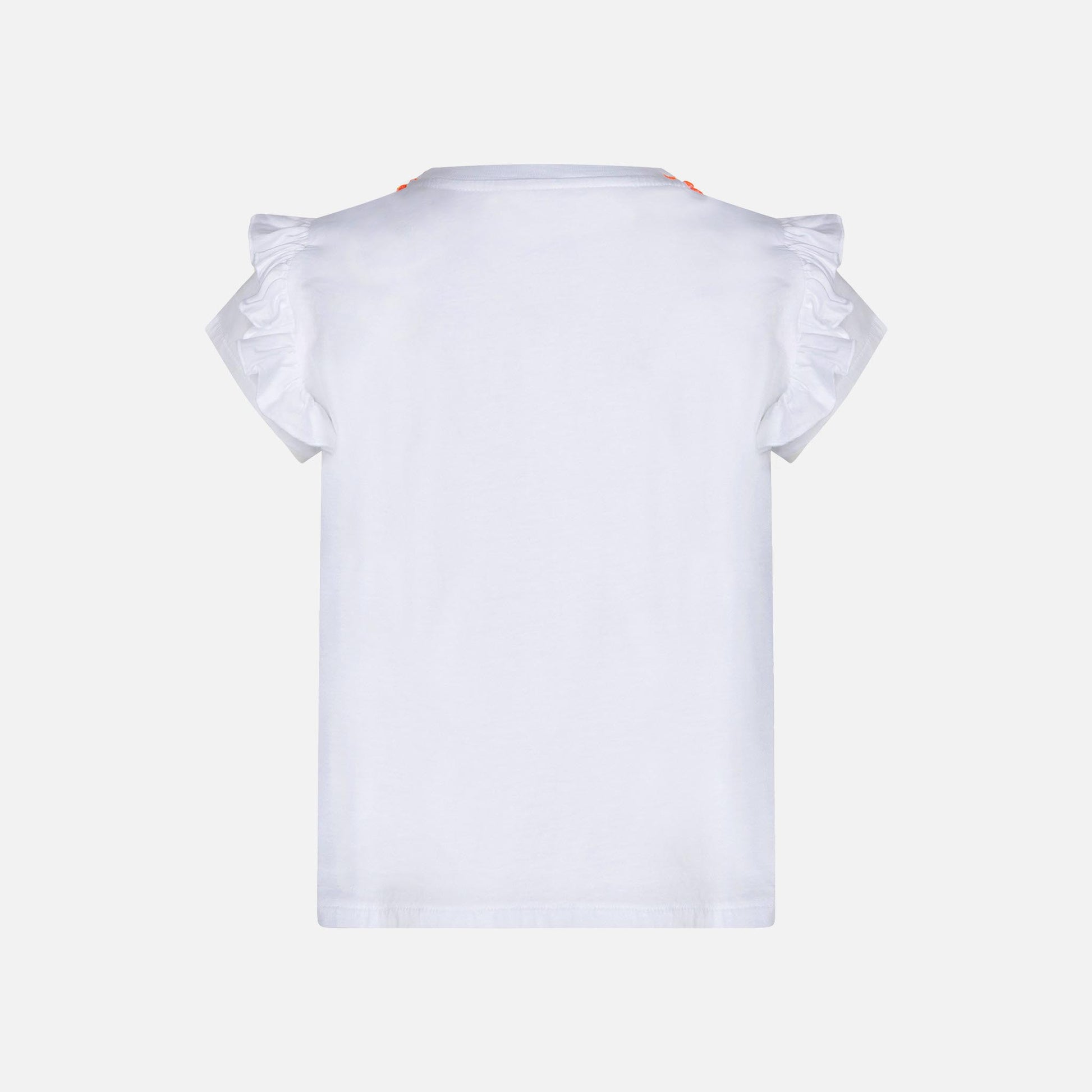 Girl cotton t-shirt with flounce and embroidery - MC2 Saint Barth