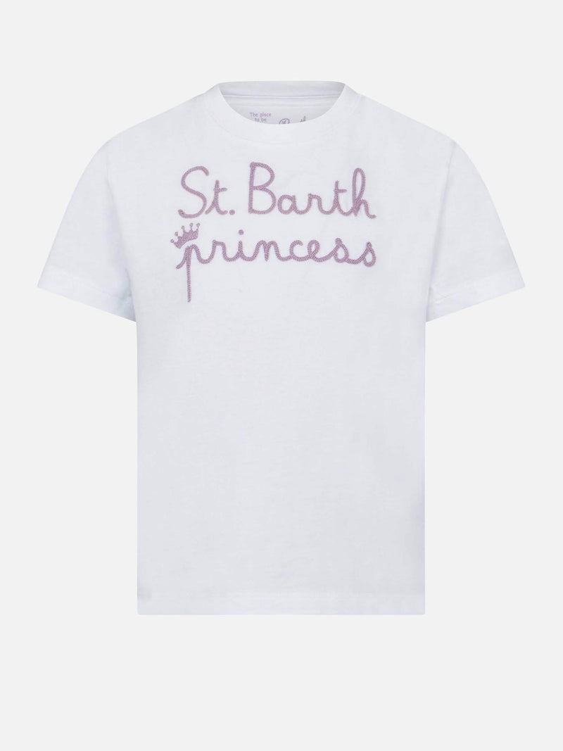 T-Shirt für Mädchen mit St. Barth-Prinzessin-Stickerei