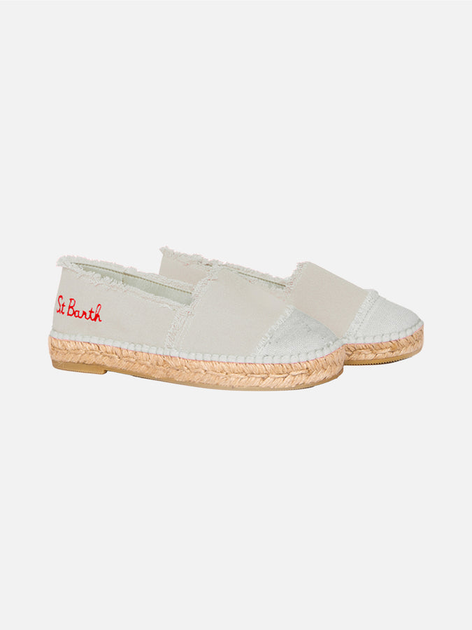 Mc2 Saint Barth Espadrillas beige in tela con ricami