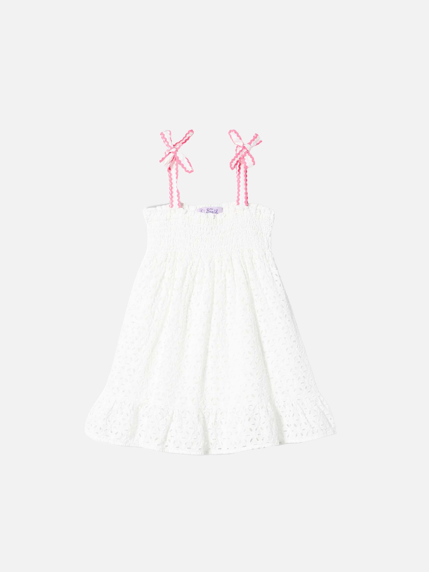 Girl white Sangallo dress - MC2 Saint Barth
