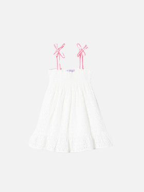 Girl white Sangallo dress - MC2 Saint Barth