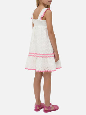 Abito da bambina in sangallo bianco