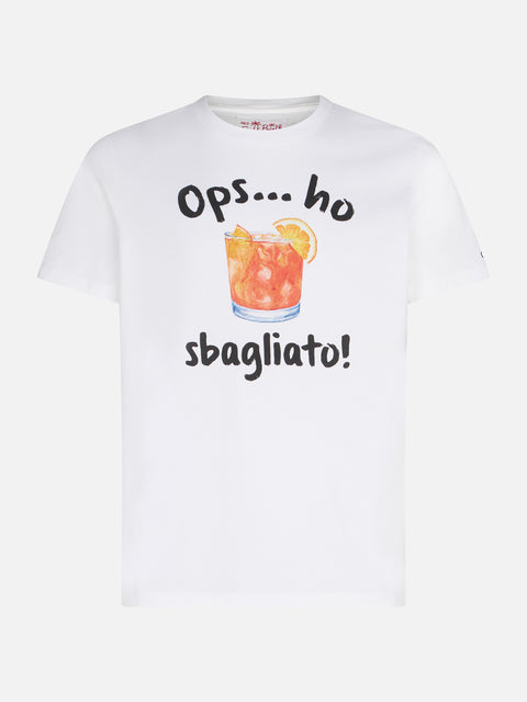 Man cotton t-shirt with Sbagliato drink print - MC2 Saint Barth