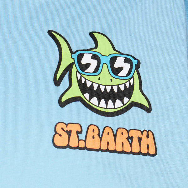 Jungen-T-Shirt aus Baumwolle mit Hai-Print von St. Barth