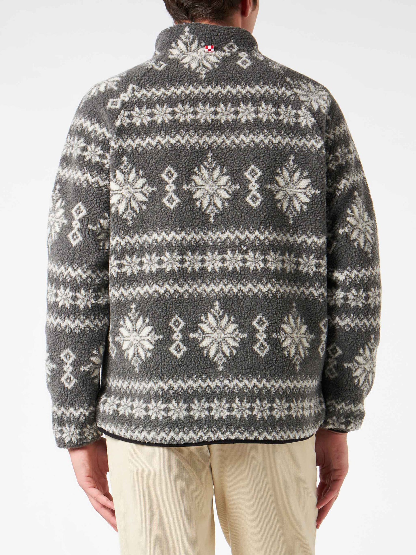 Man sherpa jacket with fair-isle print - MC2 Saint Barth