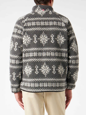 Man sherpa jacket with fair-isle print - MC2 Saint Barth