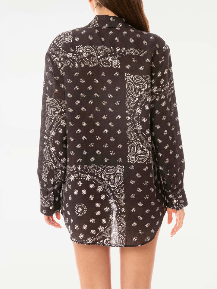 Black linen shirt with trimmings - MC2 Saint Barth