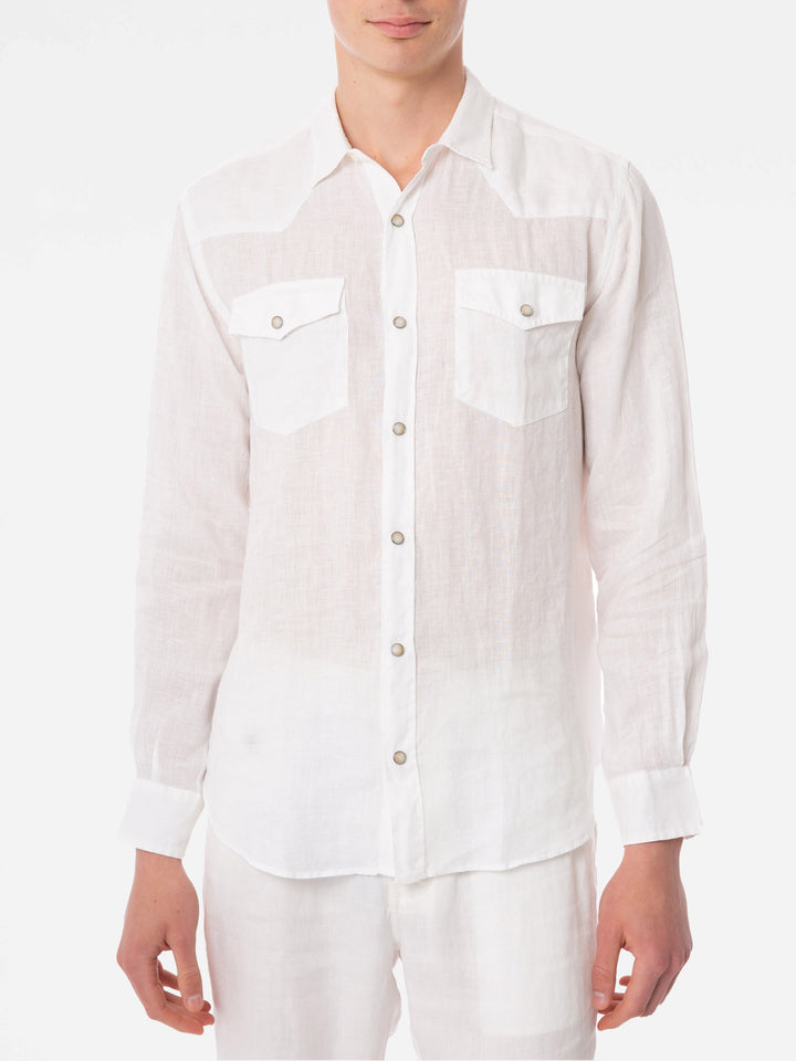 Man white linen shirt - MC2 Saint Barth