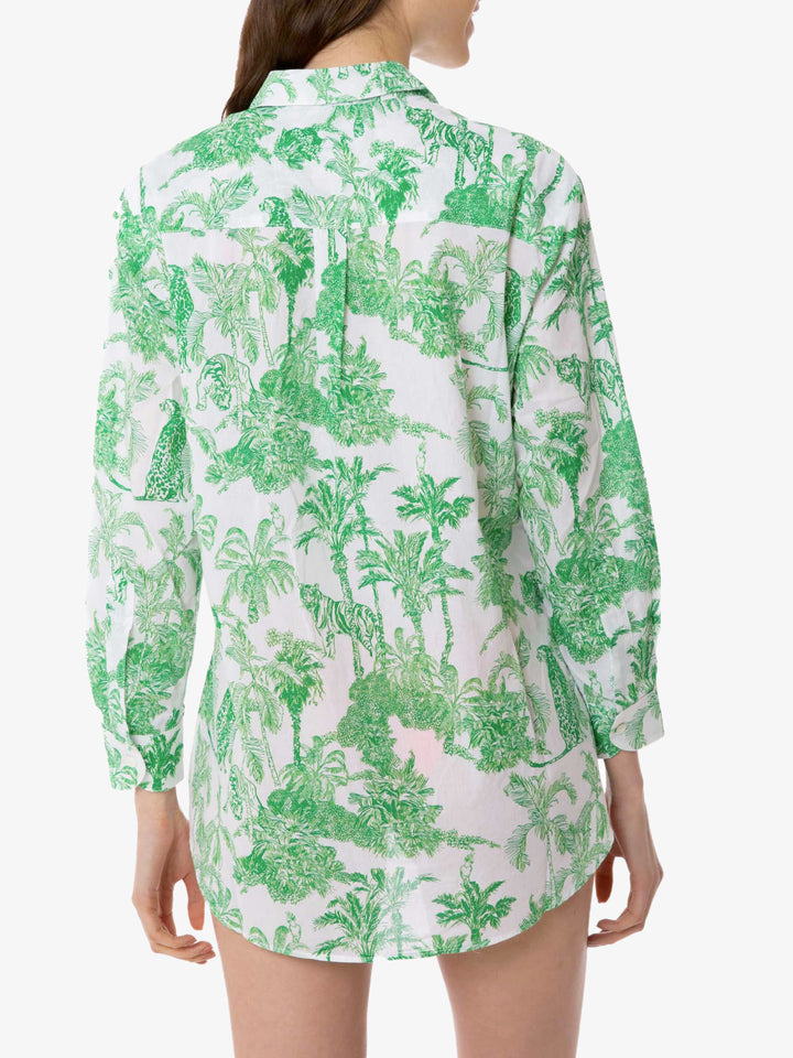 Woman cotton shirt with toile de jouy print - MC2 Saint Barth